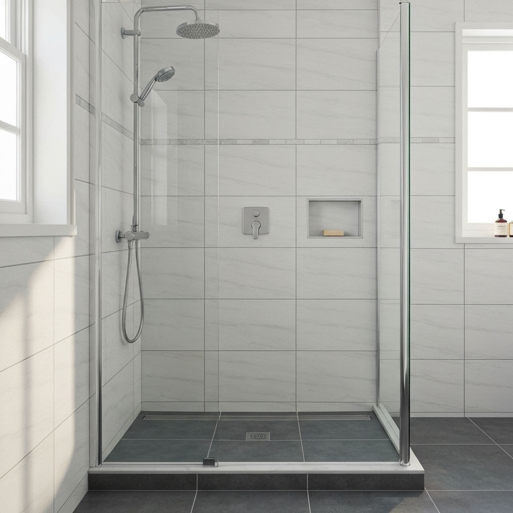 Luxury bathroom renovation with custom tile shower by NW Pro Construction